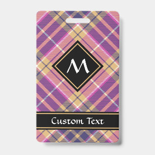 Pink, Gold and Blue Tartan ID Badge