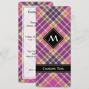 Pink, Gold and Blue Tartan Invitation