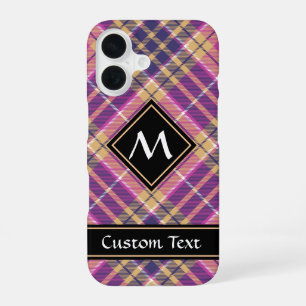 Pink, Gold and Blue Tartan iPhone 16 Case