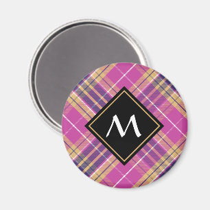 Pink, Gold and Blue Tartan Magnet