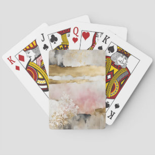 Pink Gold and Gray Wabi Sabi Playing Cards