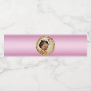 Pink Gold Baby Shower Water Bottle Labels