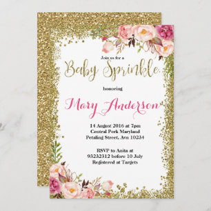 Pink Gold Baby Sprinkle Invitations