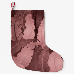 Pink Gold Banana Leaves: Luxury Small Christmas Stocking