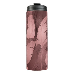 Pink Gold Banana Leaves: Luxury Thermal Tumbler