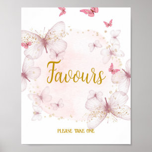 Pink & Gold Birthday Favours Table Sign