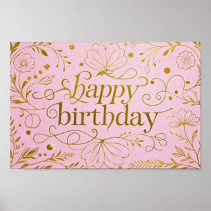 Pink Gold birthday luxurious elegant extravagant Poster
