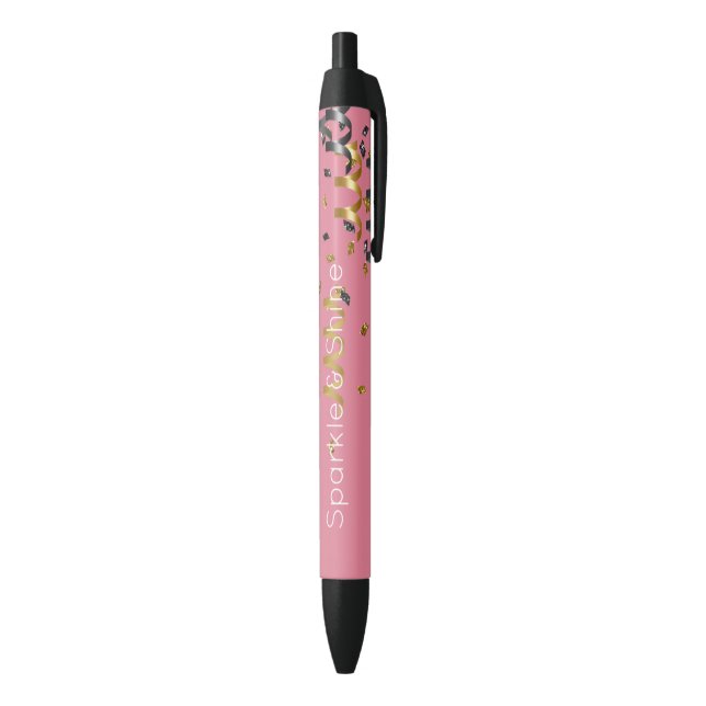 Pink Gold Black Confetti Ink Pen (Bottom (Vertical))