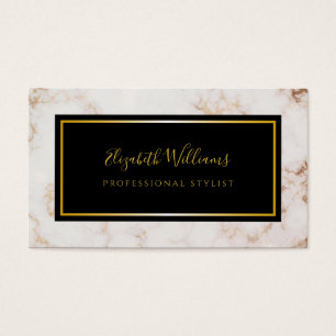 Pink Gold Black Marble Stylist Business Cards