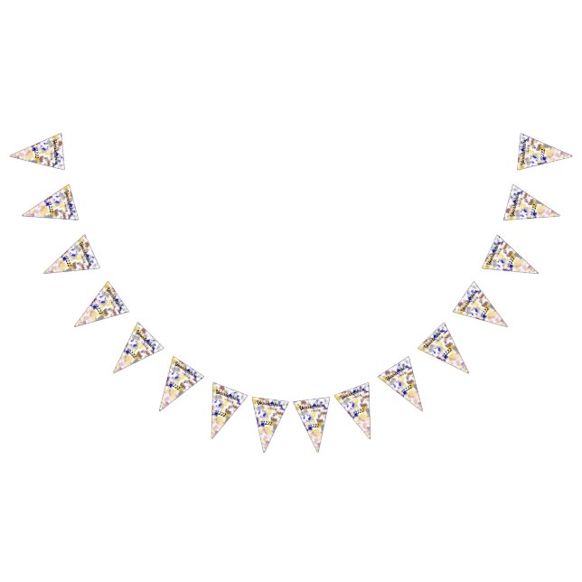 pink, gold, blue, white, gold, textile pattern, bunting  (All)