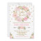 Pink & Gold Boho Floral Baby Shower Invitation