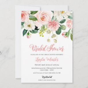 Pink Gold Botanical Bridal Shower Invitation