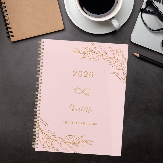 Pink gold botanical foliage elegant planner (Creator Uploaded)
