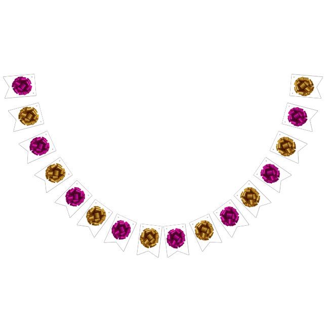 Pink & Gold Bow Party Banner (All)