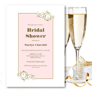 Pink Gold Bridal Shower Invitation
