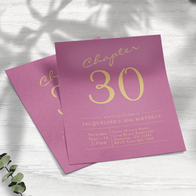 Pink Gold Budget 30th Birthday Invitation Flyer (Creator Uploaded)