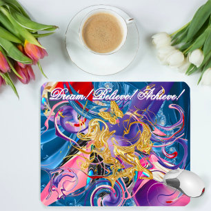 Pink Gold Butterfly Motivation Liquified Abstract Mouse Pad