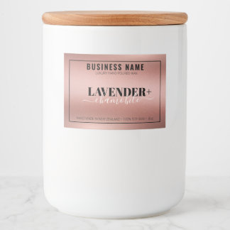 Pink Gold Candle Label, Candle Sticker, Printable Food Label