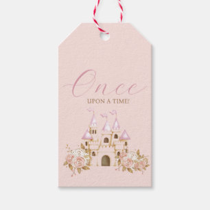 Pink Gold Castle Princess Baby Shower Gift Tags