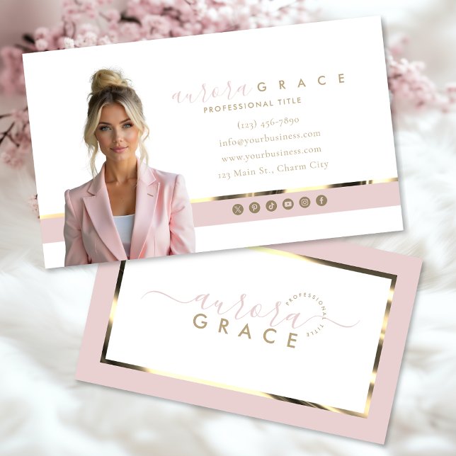 Pink & Gold Chic Business Card (Creator Uploaded)