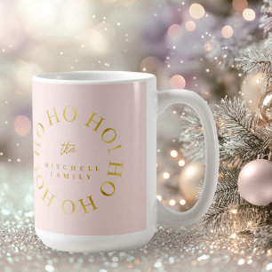 Pink Gold Christmas Ho Ho Ho ID1009 Coffee Mug
