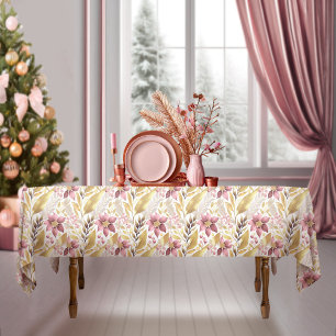 Pink Gold Christmas Merry Pattern#21 ID1009 Tablecloth