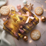 Pink Gold Christmas Pattern#19 ID1009 Wrapping Paper<br><div class="desc">If you are wondering what colour combinations to pick for your Christmas decor and gift wrap supplies this year, I've created collections of coordinating patterns to make life just a bit easier. This abstract Christmas tree design, in an ornate style, is shown here in a striking dark gold and pink...</div>