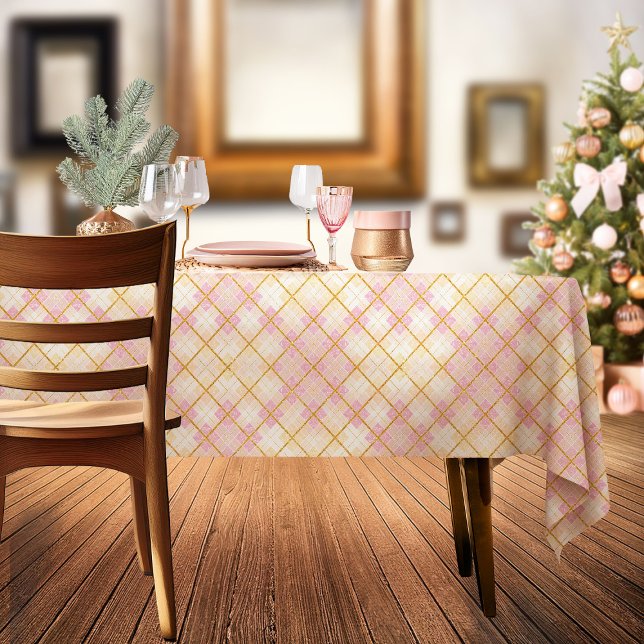 Pink Gold Christmas Pattern#28 ID1009 Tablecloth (Creator Uploaded)