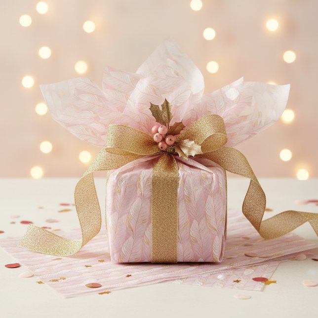 Pink Gold Christmas Pattern#29 ID1009 Tissue Paper (Creator Uploaded)