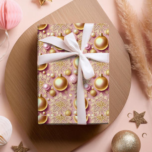 Pink Gold Christmas Pattern#31 ID1009 Wrapping Paper