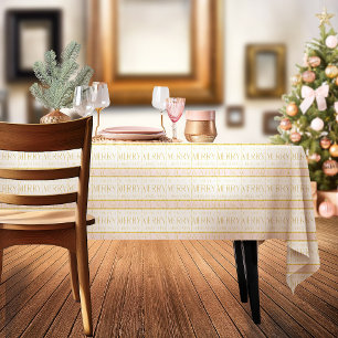 Pink Gold Christmas Pattern#35 ID1009 Tablecloth