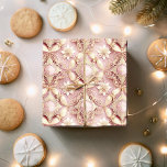 Pink Gold Christmas Pattern#3 ID1009 Wrapping Paper<br><div class="desc">If you are wondering what colour combinations to pick for your Christmas decor and gift wrap supplies this year, I've created collections of coordinating patterns to make life just a bit easier. This modern, ornate geometric pattern is shown here in a striking blush pink and gold colour palette. Search ID1009...</div>