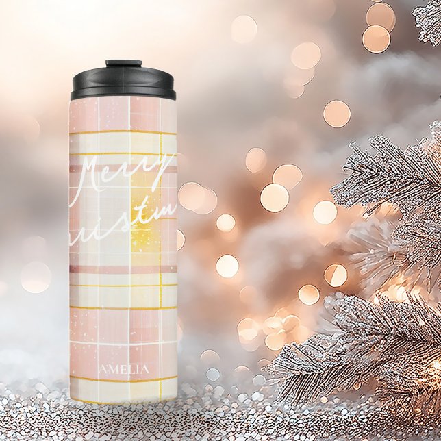 Pink Gold Christmas Pattern#7 ID1009 Thermal Tumbler (Creator Uploaded)