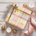 Pink Gold Christmas Pattern#7 ID1009 Wrapping Paper<br><div class="desc">If you are wondering what colour combinations to pick for your Christmas decor and gift wrap supplies this year, I've created collections of coordinating patterns to make life just a bit easier. This modern, cosy-looking plaid design, perfect for her, is shown here in a soft blush pink and gold colour...</div>
