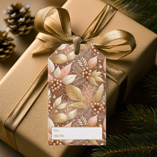 Pink Gold Christmas Pattern#8 ID1009 Gift Tags