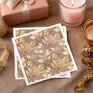 Pink Gold Christmas Pattern#8 ID1009 Napkin