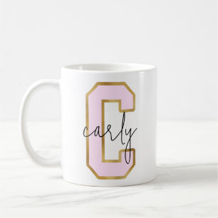 Pink Gold College Varsity Letter Monogram C Coffee Mug
