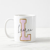 Pink Gold College Varsity Letter Monogram L