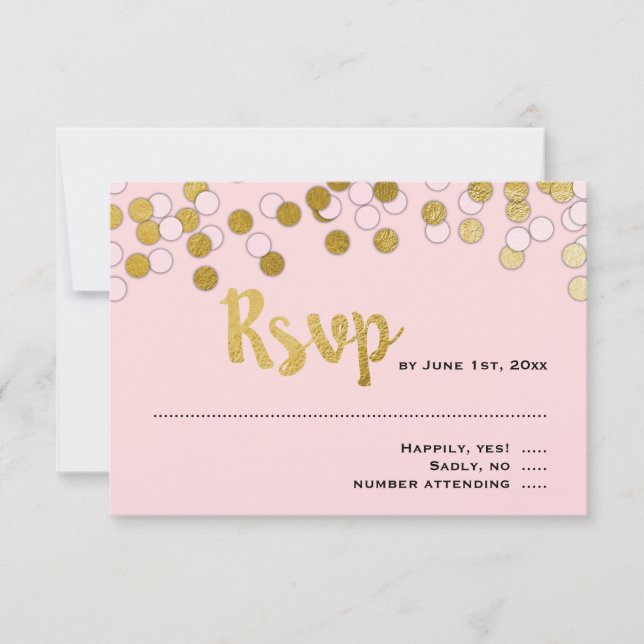 Pink | Gold Confetti Bat Mitzvah RSVP Response (Front)