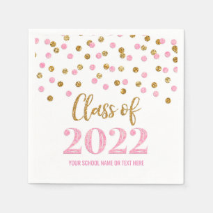 Pink Gold Confetti Class of 2022 Napkin