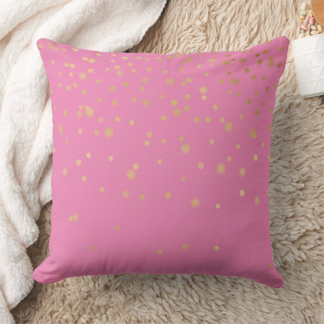 Pink Gold Confetti Cushion (Blanket)