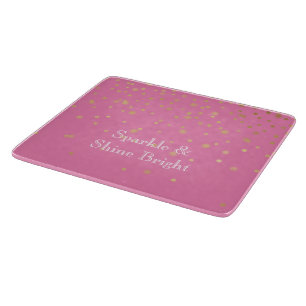 Pink Gold Confetti Cutting Board