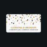 Pink & Gold Confetti Dots Return Address Label<br><div class="desc">Confetti Dots Return Address Label 
  Stylish and unique address label featuring blush,  gold and dark purple confetti dots. Matching items and other colours are available.</div>