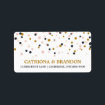 Pink & Gold Confetti Dots Return Address Label<br><div class="desc">Confetti Dots Return Address Label 
  Stylish and unique address label featuring blush,  gold and dark purple confetti dots. Matching items and other colours are available.</div>
