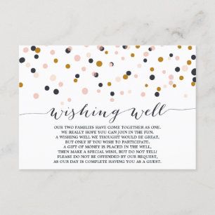 Pink & Gold Confetti Dots Wishing Well Card