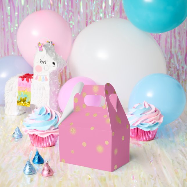 Pink Gold Confetti Favour Box (Party)