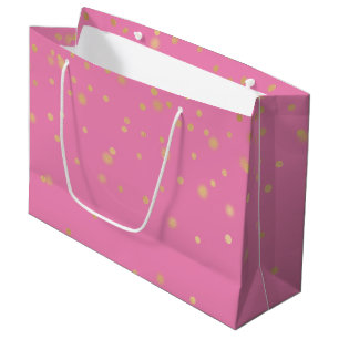 Pink Gold Confetti Large Gift Bag