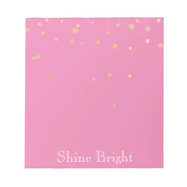 Pink Gold Confetti Notepad (Front)