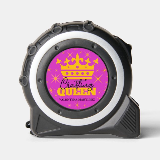 Pink Gold Crafting Queen Crown Personalised 1 (Front)