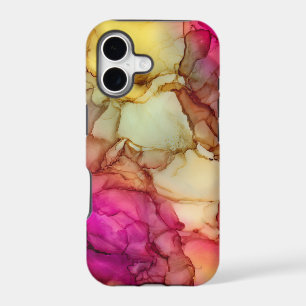 Pink Gold Cream Alcohol Ink Abstract